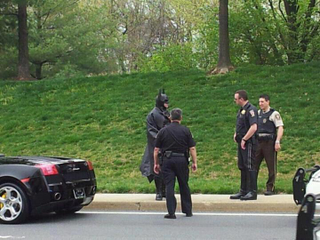 Illustration for article titled I'm Batman... Getting Pulled Over In A Lamborghini